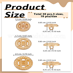 30Pcs 3 Style 1-Hole Alloy Shank Buttons&nbsp;BUTT-LP0001-94