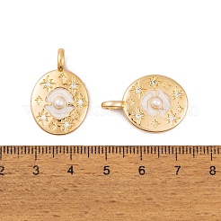 Brass Micro Pave Cubic Zirconia Pendants&nbsp;KK-E108-27G