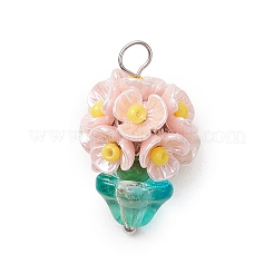 Glass Seed Beaded Flowerpot Pendants&nbsp;PALLOY-MZ00520
