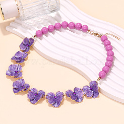 Zinc Alloy Enamel Flower Bib Necklaces&nbsp;FS-WG4E913-03