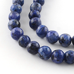 Dyed Natural Sesame Jasper Round Beads Strands&nbsp;X-G-R342-8mm-12