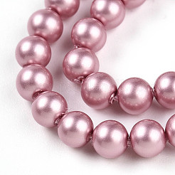 Baking Paint Pearlized Glass Pearl Bead Strands&nbsp;HY-N002-4mm-C01