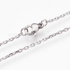 Non-Tarnish 304 Stainless Steel Cable Chain Necklaces&nbsp;NJEW-G313-19P