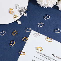 36Pcs 2 Colors Brass Clip-on Earring Findings&nbsp;KK-BBC0016-11