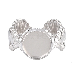 Shell Shape 304 Stainless Steel Cuff Ring Components&nbsp;SA-CBA098D-03P-B