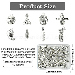 40Pcs 8 Styles Tibetan Style Alloy Pendants&nbsp;FIND-YW0005-67