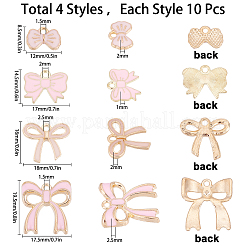 40Pcs 4 Style Light Gold Alloy Enamel Pendants&nbsp;ENAM-SC0002-72