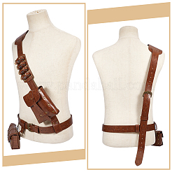 PU Leather Medieval Double-bottle Belt Bag&nbsp;AJEW-WH0816-501A