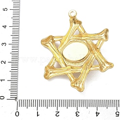 304 Stainless Steel & Resin & Glass Pendants&nbsp;STAS-G371-15G-04