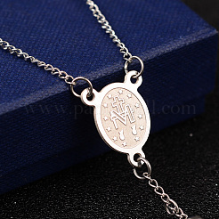 Non-Tarnish 201 Stainless Steel Rosary Bead Necklaces&nbsp;X-NJEW-L427-22P