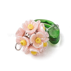 Glass Seed Beaded Flower Pendants&nbsp;PALLOY-MZ00521-01
