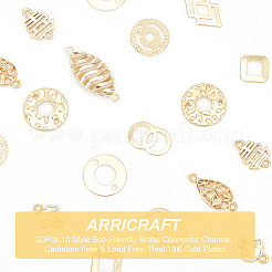 20Pcs 10 Style Eco-Friendly Brass Connector Charms&nbsp;KK-AR0002-40