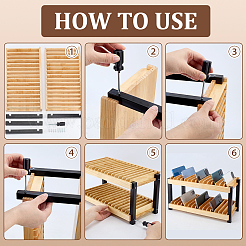 Pine Wood with Iron Mobile Phone Holders&nbsp;ODIS-WH0038-317