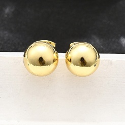 Rack Plating Brass Round Ball Stud Earrings for Women&nbsp;EJEW-F294-08F-G