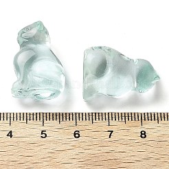 Glass Carved Cat Figurines&nbsp;DJEW-L023-B28