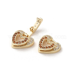 Brass Micro Pave Cubic Zirconia Fold Over Clasps&nbsp;KK-H455-53G-02