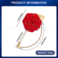 Flower Polyester Ribbon Brooches&nbsp;JEWB-WH20006-02A