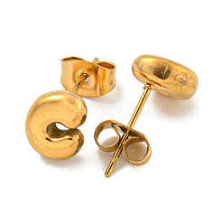 Chunk Letter 304 Stainless Steel Stud Earrings for Women&nbsp;EJEW-G386-01C-G