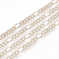 Brass Coated Iron Figaro Chain Necklace Making&nbsp;MAK-T006-03RG