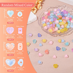 120Pcs 4 Styles Frosted Transparent Acrylic Beads&nbsp;OACR-TA0003-53