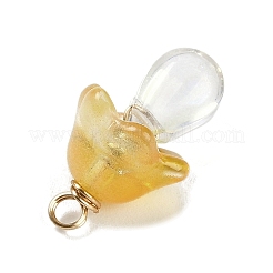 10Pcs Transparent Glass Pendants&nbsp;PALLOY-JF02944