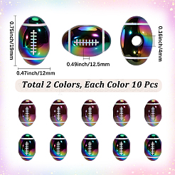 20Pcs 2 Colors Opaque Acrylic European Beads&nbsp;OACR-SC0003-04