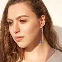 6 Pairs 6 Colors Resin Teardrop Dangle Earrings&nbsp;EJEW-AN0001-21
