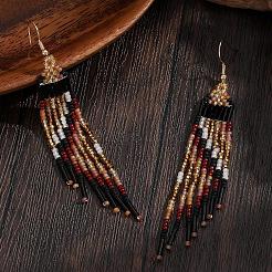Bohemian Handmade Glass Seed Beads Dangle Earrings&nbsp;LH2376