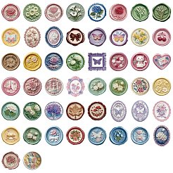 50Pcs Flower PET Stickers&nbsp;STIC-T0001-13
