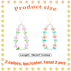 2Pcs 2 Colors Acrylic Flower Mobile Straps&nbsp;AJEW-LP0002-18