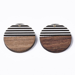 Resin & Walnut Wood Pendants&nbsp;X-RESI-T035-11