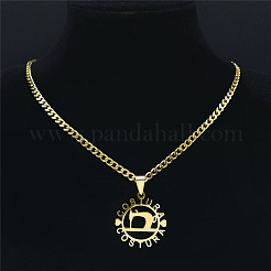 201 Stainless Steel Costura Sewing Machine Holloe Pendant Necklaces&nbsp;LS-NJEW-K283-28G