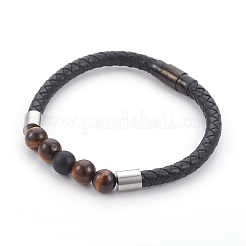 Men's Natural Tiger Eye Bracelets&nbsp;BJEW-JB04039