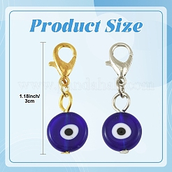 40Pcs Handmade Evil Eye Lampwork Pendant Decorations&nbsp;HJEW-YW00211-01