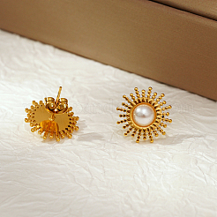 Geometric 304 Stainless Steel Sun Stud Earrings&nbsp;LS-NK4647