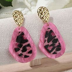 304 Stainless Steel Leopard Stud Earrings&nbsp;EJEW-Z084-14G-03