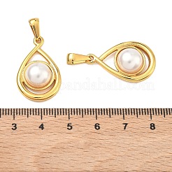 304 Stainless Steel & ABS Plastic Imitation Pearl Pendants&nbsp;STAS-C172-19G