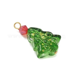 Christmas Tree Dyed & Heated Glass Pendants&nbsp;PALLOY-JF04392