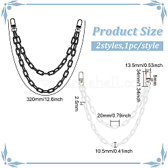 2Pcs 2 Colors Plastic Cable Chain Double Layer Bag Handles&nbsp;PURS-WR0001-21