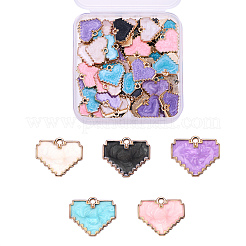 70Pcs 5 Colors Light Gold Plated Alloy Enamel Pendants&nbsp;ENAM-CJ0001-94