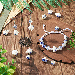 32Pcs 4 Styles Handmade Porcelain Beads&nbsp;PORC-TA0001-78B