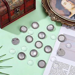 15Pcs Vintage Alloy Brooch Cabochon Bezel Settings&nbsp;FIND-ME0004-30