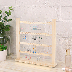 4-Tier Wooden Earring Display Organizer Holder&nbsp;EDIS-WH0021-28