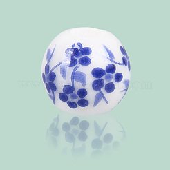 180Pcs Handmade Flower Printed Porcelain Ceramic Beads&nbsp;PORC-LT0001-08A