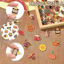 40Pcs 20 Styles Autumn Theme Alloy Enamel Pendants&nbsp;ENAM-CJ0006-69