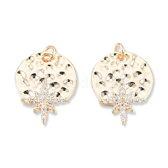 Brass Pave Clear Cubic Zirconia Pendants&nbsp;KK-N232-462