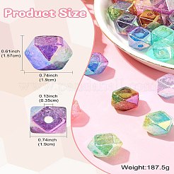 50Pcs Transparent Crackle Acrylic Beads&nbsp;OACR-CJ0001-97