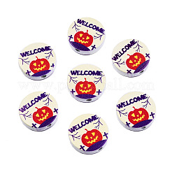Halloween Printed Natural Wood Beads&nbsp;WOOD-T021-76