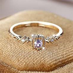 Brass Micro Pave Cubic Zirconia Finger Rings&nbsp;WG08FB0-01