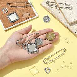 DIY Square Alloy Commemorative Photo Pendants Making Kits&nbsp;DIY-FS0009-22